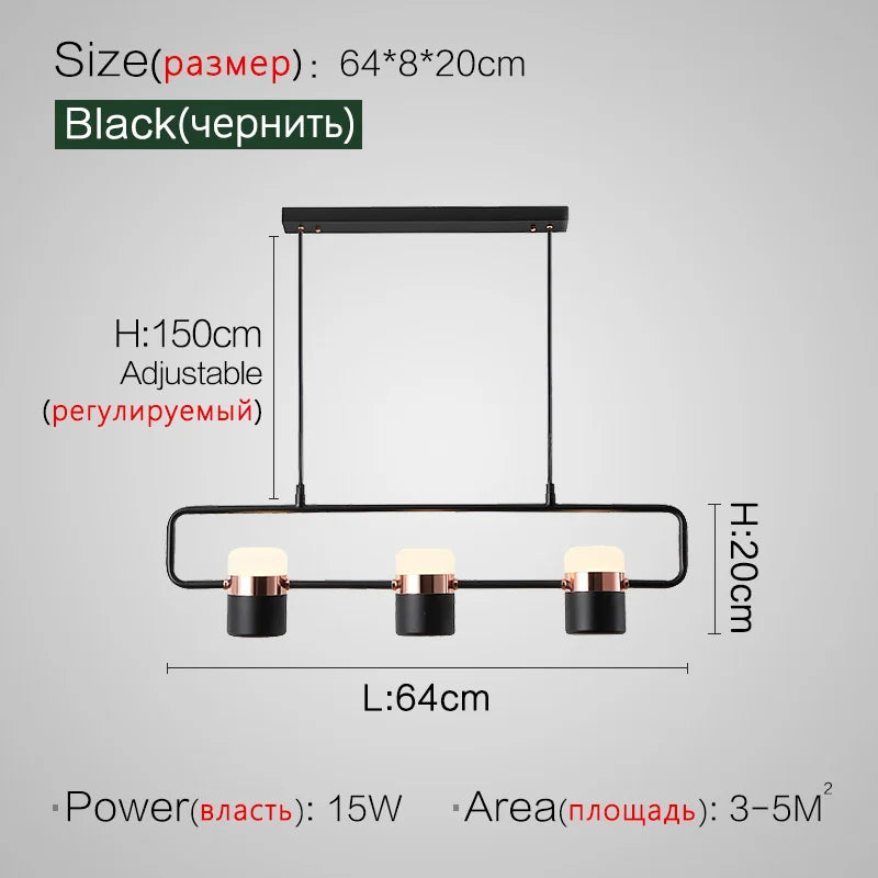 Strip Chandelier: Modern Minimalist Dining Room Lamp for Restaurant, Bar, and Home