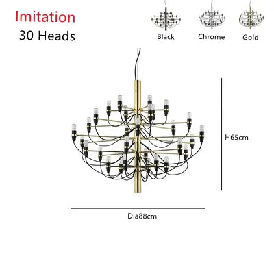 2097 Gold Silver Chandelier 50 Heads Pendant Lights for Living Room decor