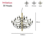 2097 Gold Silver Chandelier 50 Heads Pendant Lights for Living Room decor