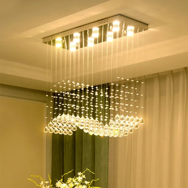 LED Crystal Chandeliers for Modern Living Room & Office Lighting