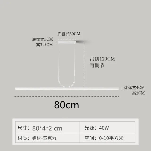 Black Art LED Ceiling Chandelier for Kitchen Island and Dining Room