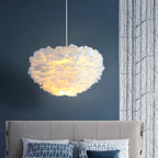Feather Pendant Light Chandelier for Bedroom Living Room Dining Children's Room