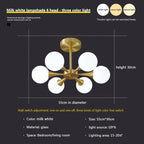 Nordic Glass Ball LED Chandelier for Bedroom Dining Room.