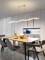 Modern Wave LED Chandelier for Dining Room and Bar Lighting