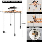 Vintage Industrial Black 4-Head Ceiling Light Fixture for Kitchen, Balcony, Living Room