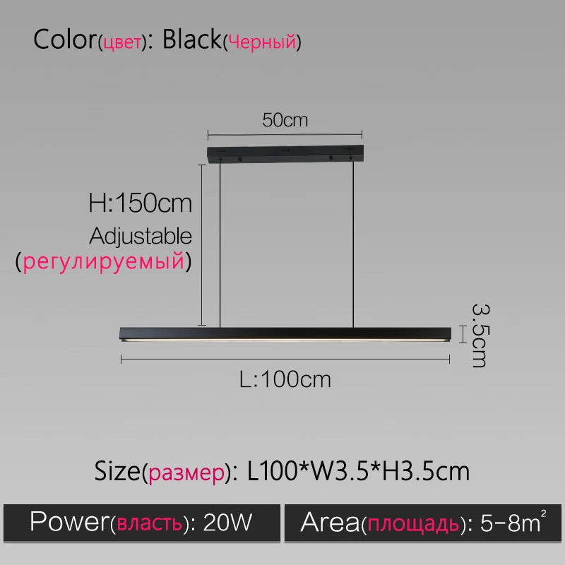 Modern Minimalist LED Pendant Light - Office Dining Room Bar Chandelier