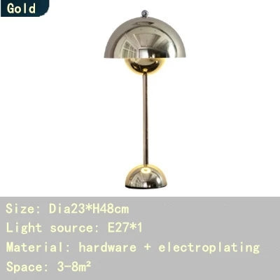 Iron Mushroom Shape Macaron Table Lamp - Modern Minimalist LED Home Decoration