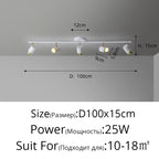 Modern Black LED Ceiling Chandelier Spotlight for Living Room, Bedroom, Dining - Light Fixtures