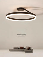 Nordic Minimalism LED Ceiling Chandelier in White/Black Aluminum