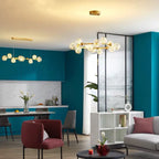 Nordic Glass Bubble LED Chandelier: Modern Parlor Dining Room Lighting for Romantic Atmosphere