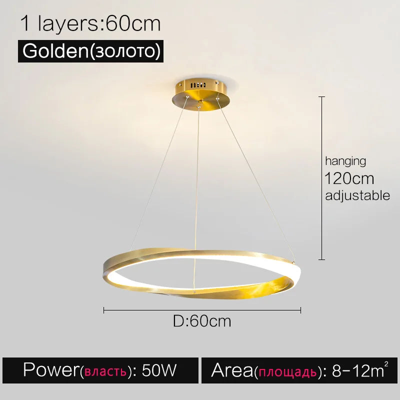 Modern Minimalist Circle Chandelier - Luxury Italian Ring Lamps