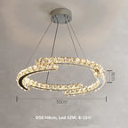 Crystal LED Pendant Lights Chrome Steel Modern Luxury Fixtures
