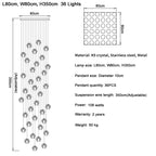 Crystal Ball LED Chandelier Pendant Light for Living Room Kitchen Stair Salon