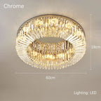 Crystal Gold LED Ring Ceiling Light - Modern Luxury Home Lighting