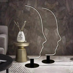 Modern Human Face Art Floor Lamp: Creative Nordic Design for Living Room, Bedroom.
