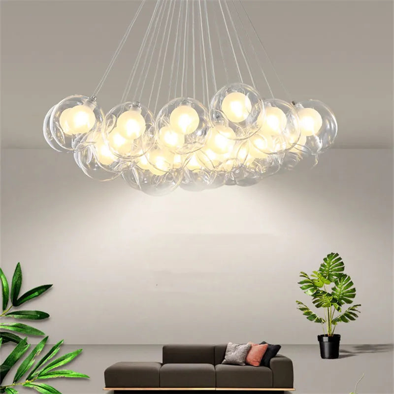 Nordic LED Multi Bubble Chandelier for Living Dining Office Kids Room