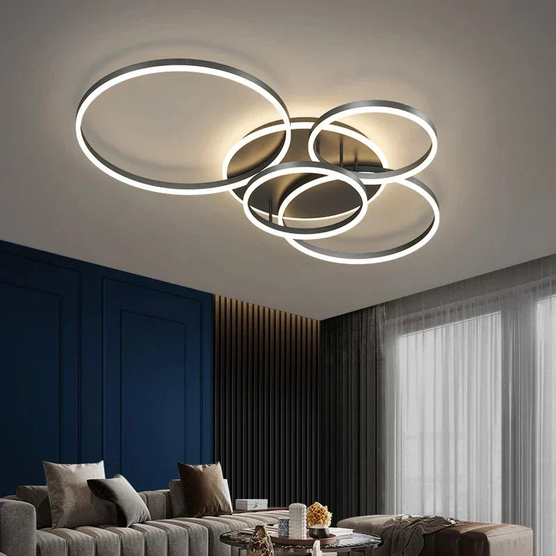 Aluminum Circle LED Chandelier Ceiling Light for Bedroom Living Room Kitchen