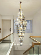Crystal Spiral Pendant Light Chandelier Loft Luxury Staircase Elegant Upscale