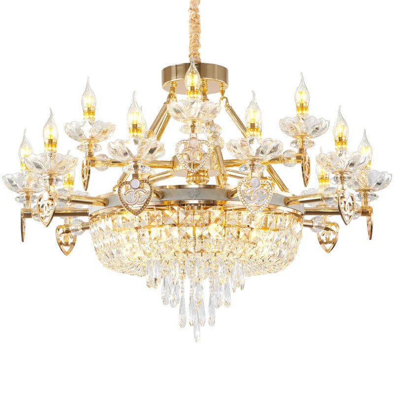 Crystal Luxury Chandelier for European Style Living Room, Bedroom, and Stairwell