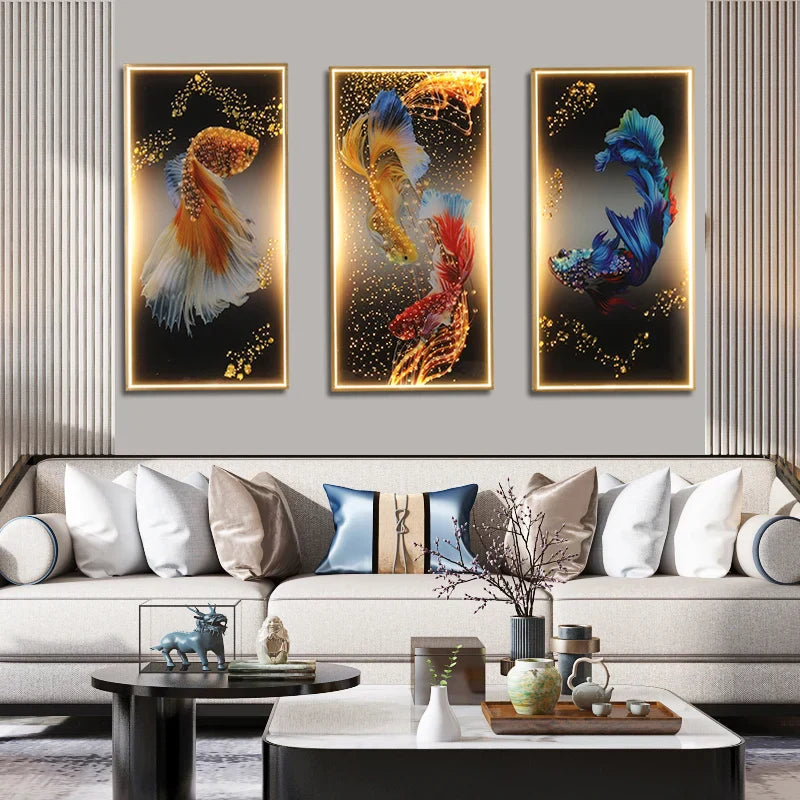 Fish LED Wall Sconces Set of 3 for Modern Home Decor & Ambiance