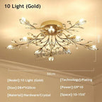 Crystal Ceiling Chandelier LED Light Fixture for Living Room Bedroom Kitchen