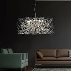 Modern LED Silver Chandelier for Dining Room & Restaurant