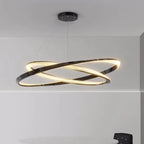 Modern Steel Dimmable LED Chandelier: Remote Control Stair Lustre Pendant Lights