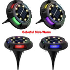 Solar Disk Light Outdoor Garden Spotlight Buried LED Deck Lamp Decor