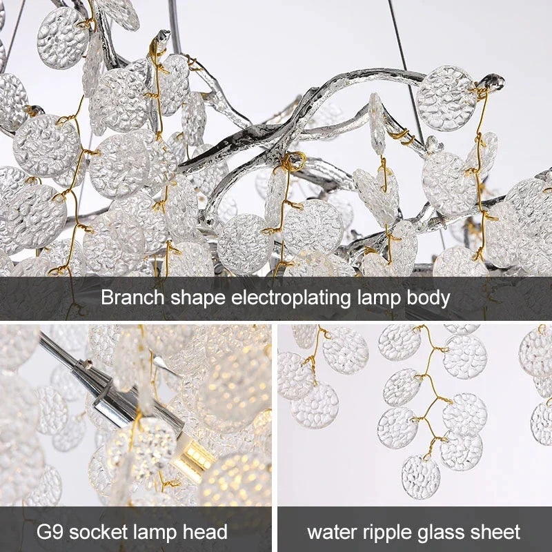 Crystal Pendant Chandelier: Elegant Lighting Fixture for Home, Dining Room, and Hotel