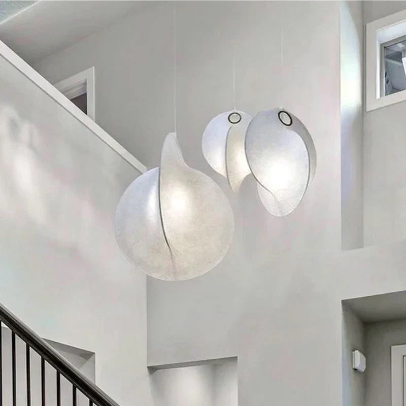 Silk Shell Pendant Lamp: Japanese Style, Simple Design for Living Room, Bedroom, Kitchen