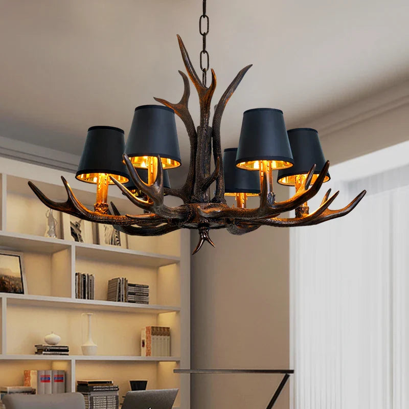 Antler Chandelier: Country Rustic Vintage Loft Lighting for Bedroom, Dining Room & Restaurant