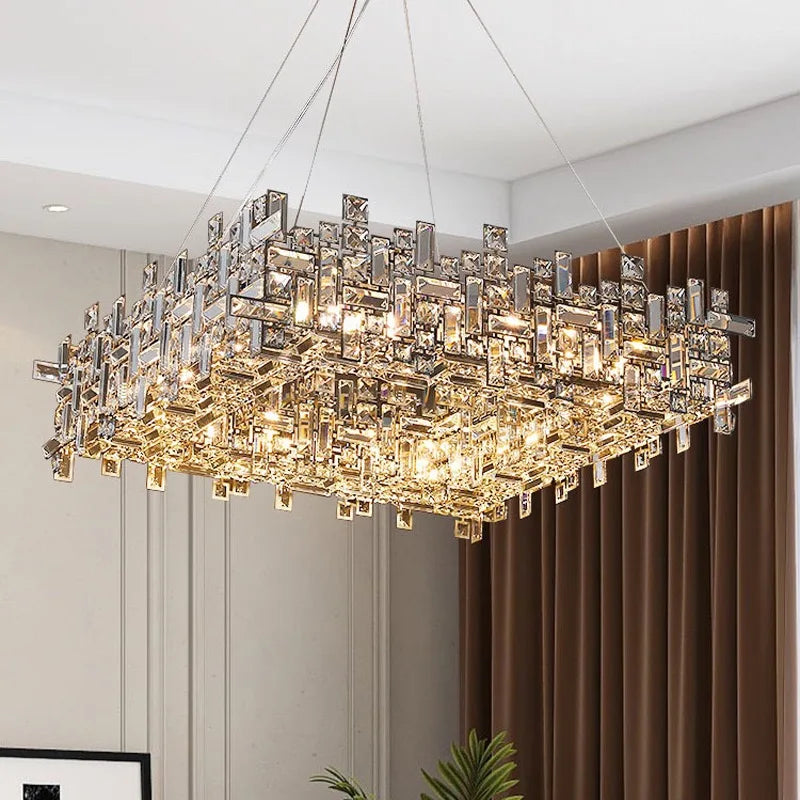 Crystal Pendant Chandelier for Modern Living, Dining, Bedroom Lighting