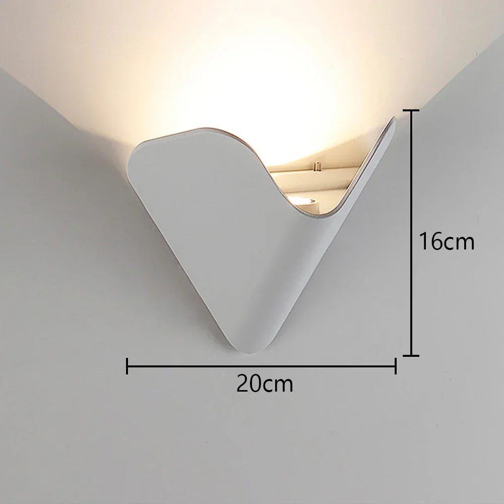 Modern Nordic Aluminum LED Wall Lamp for Living Room Bedroom Bedside Sconce