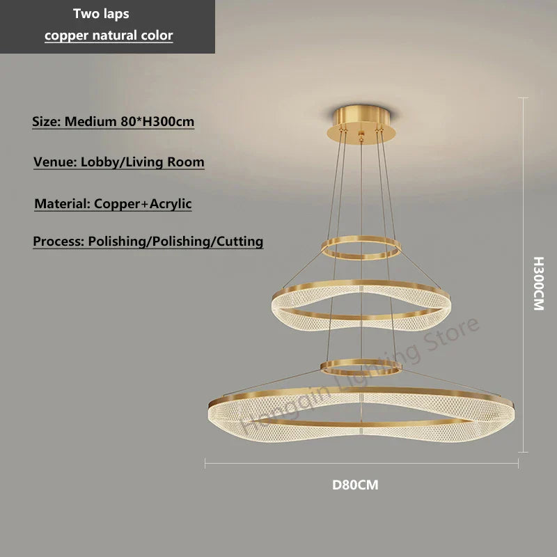 Acrylic Living Room Chandelier Pendant Light Fixture_LED Hanging Lamp