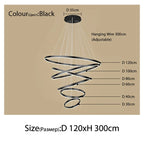 Sophisticated Duplex Living Room Chandelier & LED Circles Lighting Fixtures