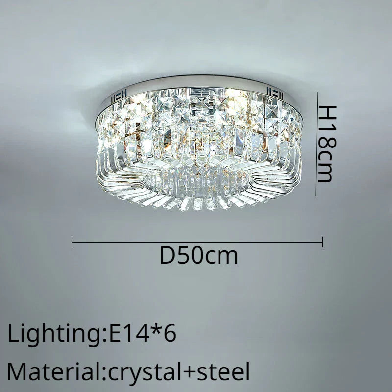 Crystal Ring LED Ceiling Lamp: Modern Luxury for Home Décor