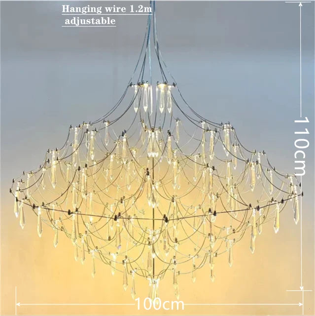 Firefly Crystal Chandelier Modern Suspension Design for Living/Dining/Bedroom