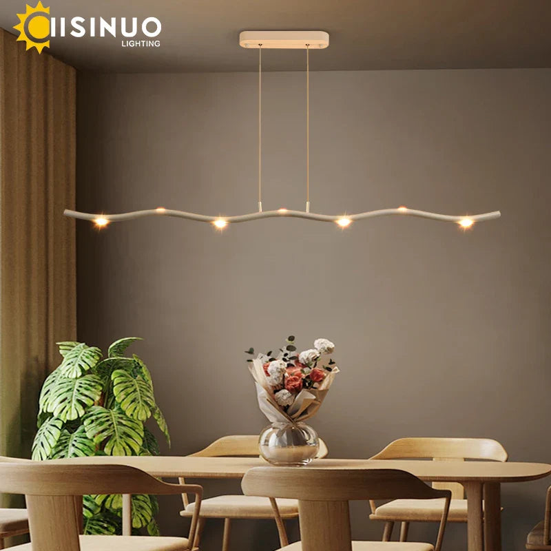 LED Wave Pendant Light for Office Dining Living Room Decor