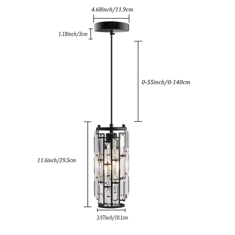 Mini Crystal Chandelier Black Chrome 3-Light for Dining Room Bedroom