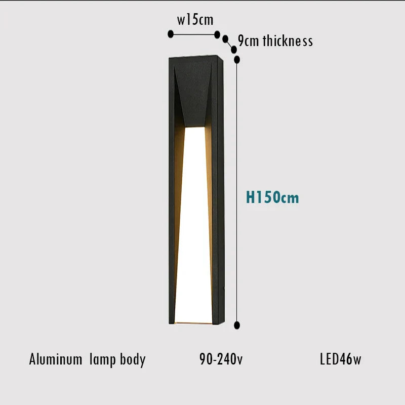 LED Black Outdoor Wall Lamp for Patio Entryway and Garden Lighting