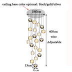 LED Stair Chandelier: Luxury Crystal Hanging Lamp, Indoor Lighting Fixture