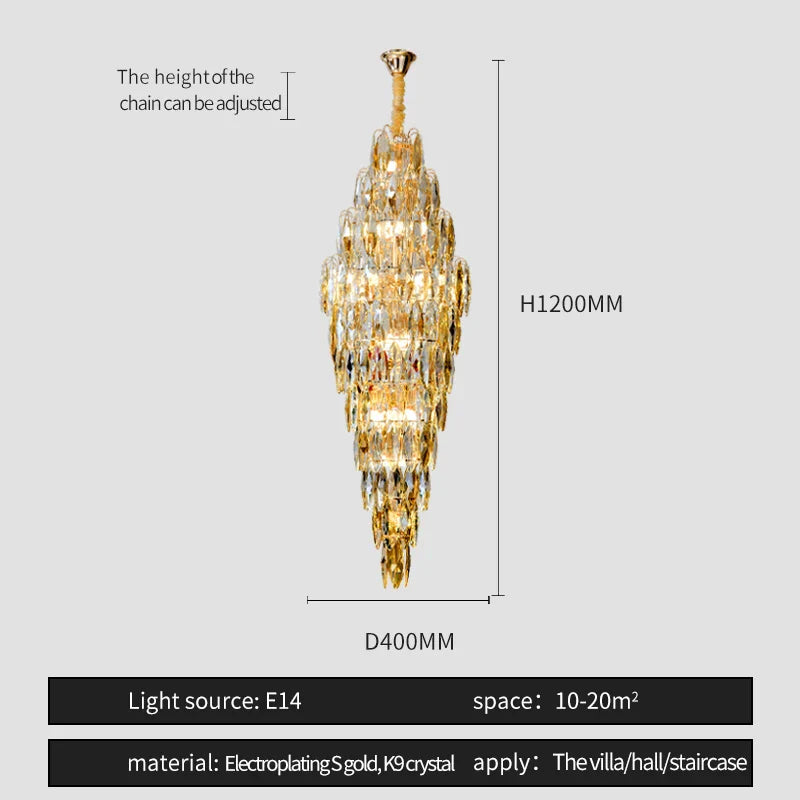 Crystal Chandelier for Luxe Modern European Villa Decor