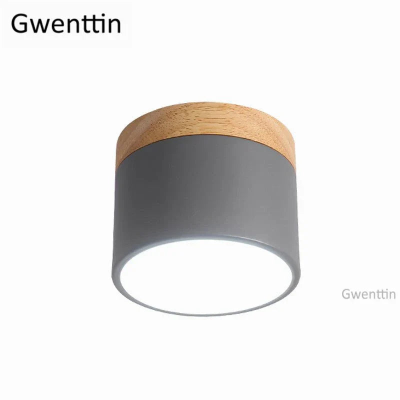 Wood Ceiling Light: Modern Nordic Kitchen Living Room LED Spotlight Fixture