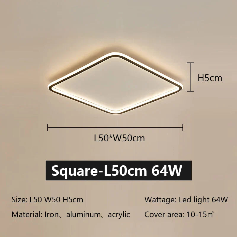 LED Ceiling Lamp Iron Dimmable Modern Living Room Light Fixture