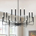 Modern Black Chandelier 6-Light Candle Pendant Light for Dining Room and Kitchen