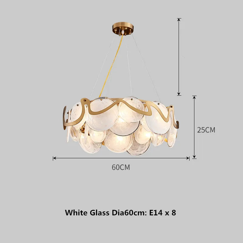 Glass Lustre Gold Iron Pendant Light for Modern Dining Room