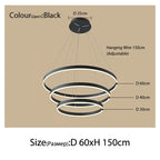 Sophisticated Duplex Living Room Chandelier & LED Circles Lighting Fixtures