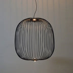 Modern Remote LED Pendant Lamp: Retro Bird Cage Design for Stylish Industrial Lighting