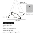 Nordic Circle Ring LED Chandelier: Minimalist Living Room Pendant Light