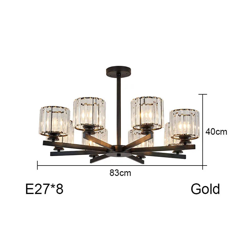 Round Black Chandelier Geometric LED Indoor Hanging Lighting For Modern Minimalist Living Room